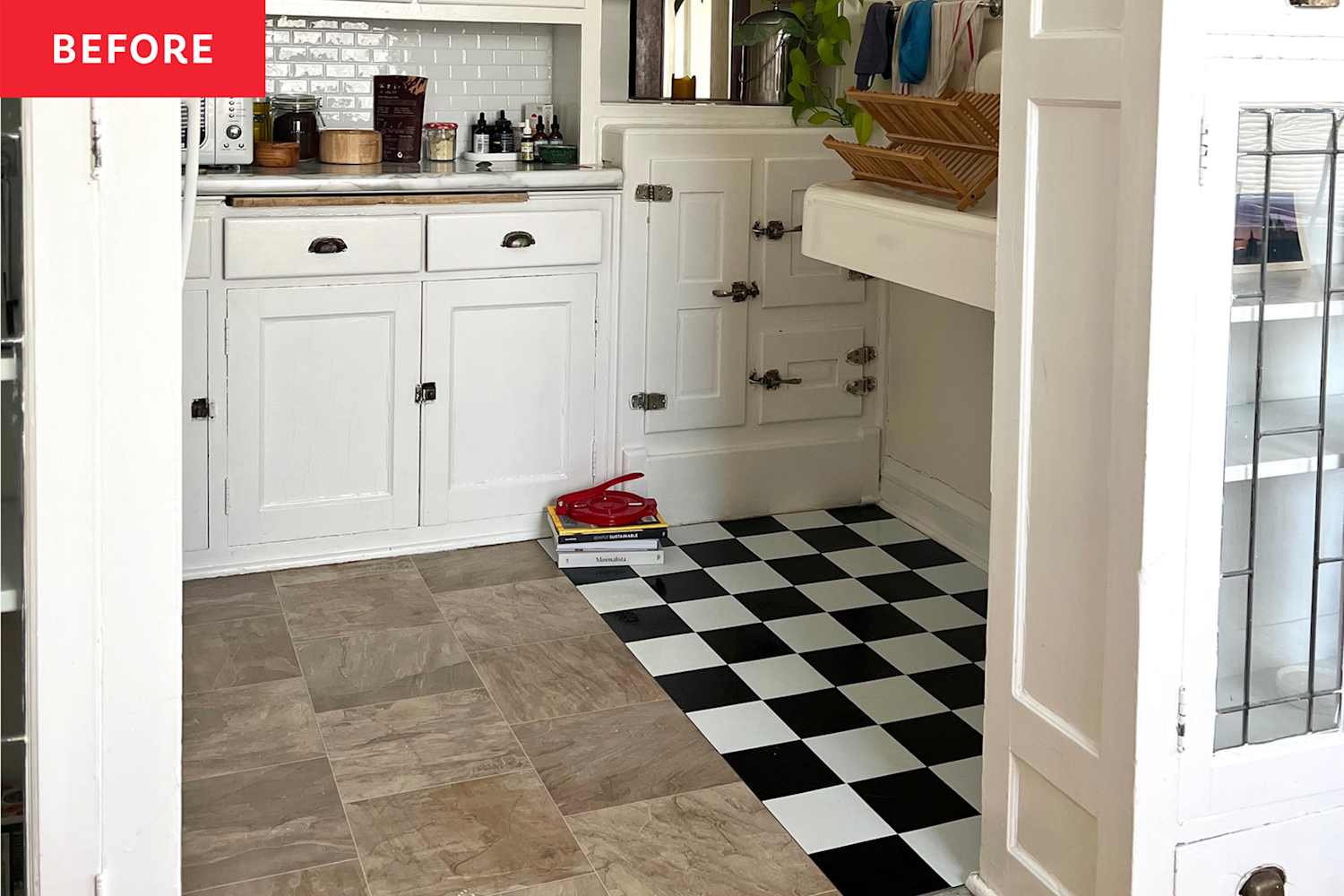 Brown Kitchen Floors Get a 13 RentalFriendly Makeover Apartment Therapy